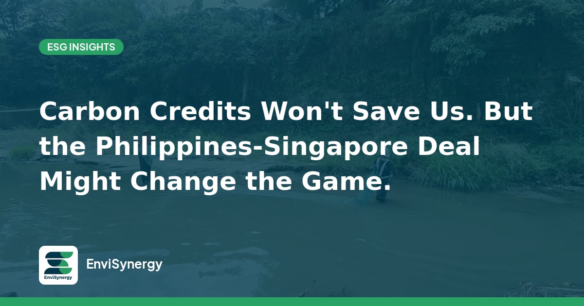 Carbon Credits Won't Save Us. But the Philippines-Singapore Deal Might Change the Game.